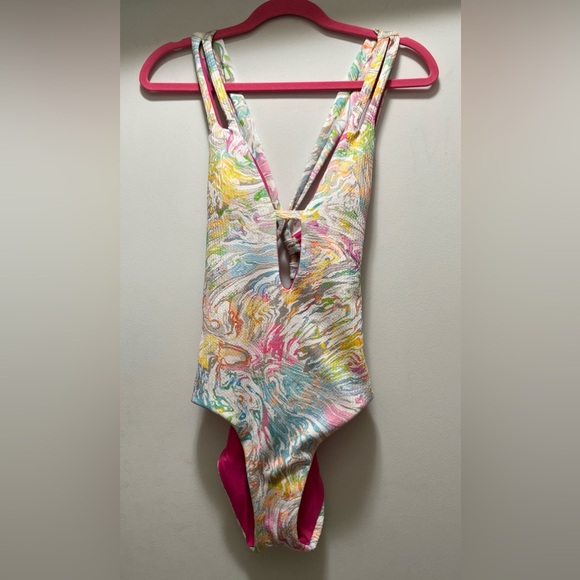 Becca Hot Springs Plunge One-Piece Multicolored SwimSuit NWT Size Large - Picture 4 of 11